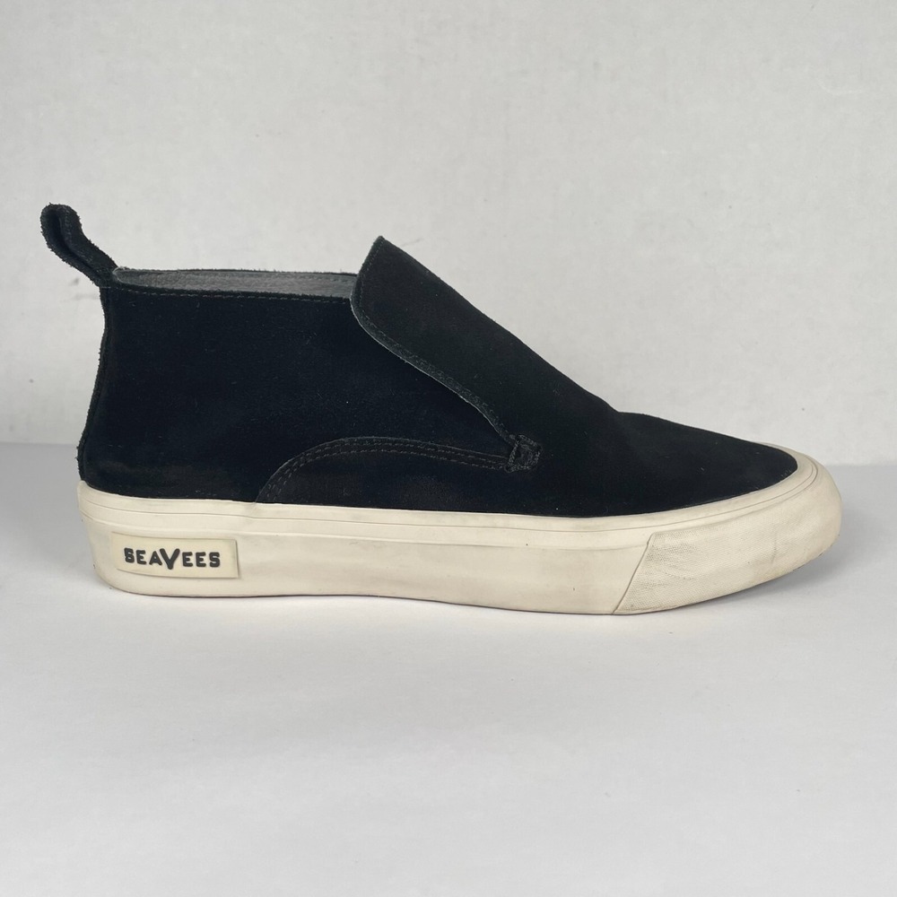 SeaVees Huntington Middie Shoes Womens Size 7.5 Black Suede Slip On Sneakers